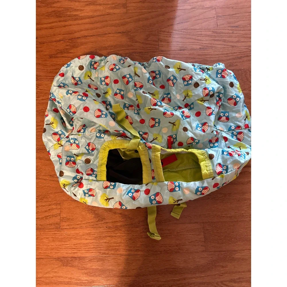 Skip Hop Shopping Cart Cover Owl Print Green Trim Baby Toddler Travel